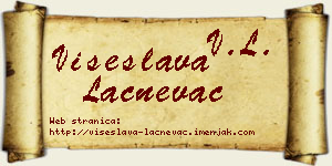 Višeslava Lačnevac vizit kartica